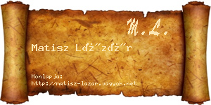 Matisz Lázár névjegykártya